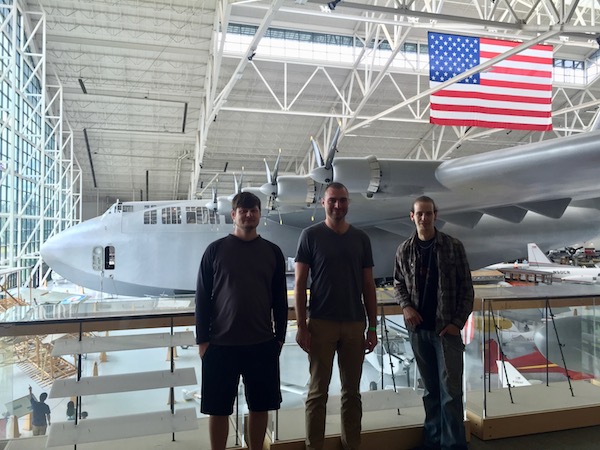 Checking out the "Spruce Goose", a plane made out of wood with the largest wingspan of any aircraft in history.